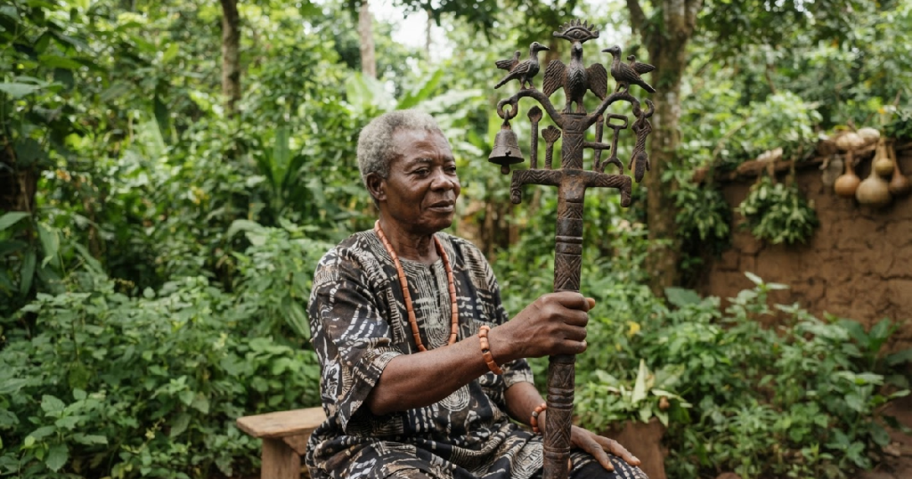 Ancient Yoruba healing staff unearths power of Osanyin's iron